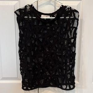 IRO knit/sheer layering top